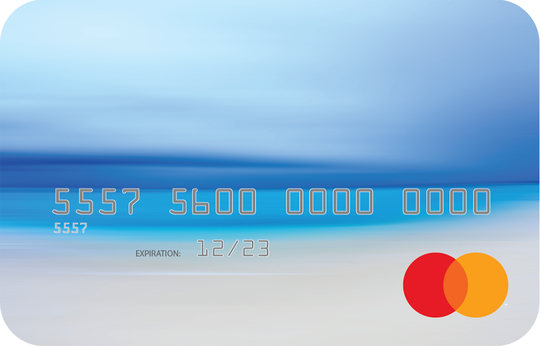Personalized gift card featuring beach themed custom artwork